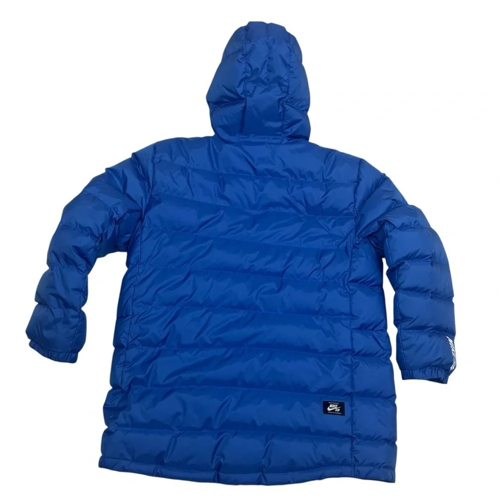 Nike SB Down Jacket Youth XL Blue Skateboarding Snap Zip Quilted Puffer 13-15